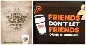 15 крупных компаний, которые ненавидят друг друга всей душой, Dunkin’ Donuts и Starbucks выпустили коготки