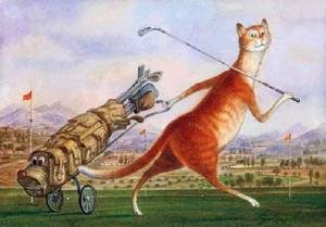 Питерские коты: акварельные мурлыки, которые принесли мировую известность Владимиру Румянцеву, Гольфист