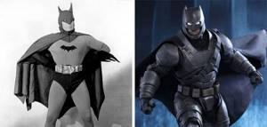 Cупергерои тогда и сейчас (14 фото), Бэтмен 1943 и 2016 год