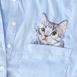 Рубашки с милыми вышивками котиков