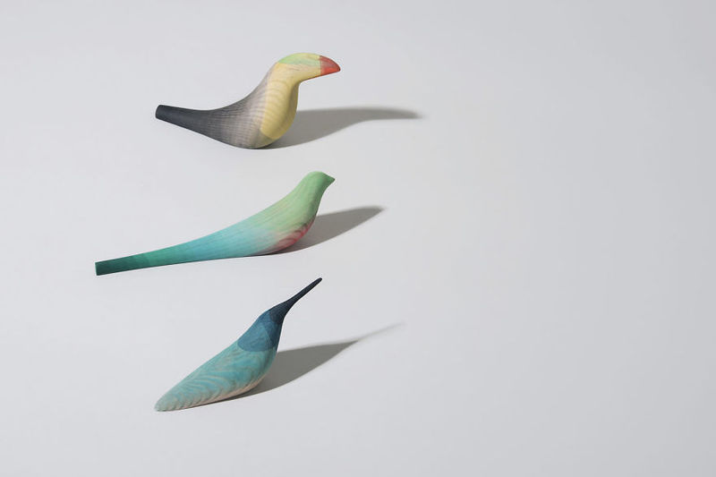 Деревянные птицы в акварели мексиканского художника Dips