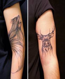 линейно-животное-тату-8, тату природы, тату животных, татуировщик из Нидерландов