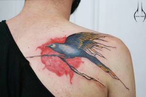 линейно-животное-тату-9, тату природы, тату животных, татуировщик из Нидерландов