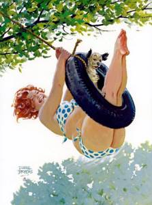 Плюс размер Pinup девушки? Sexy иллюстрации Хильды: девушка из 1950-х годов