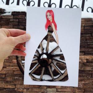 Иллюстратор из Армении создает потрясающие эскизы одежды из подручных средств материал, платья