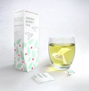 Зеленый чай птица сумка, 15 креативных чайных пакетиков