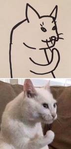 Плохо нарисованная кошка