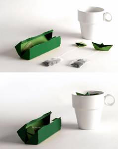 Бумажные кораблики, прикрепленных к Чайные пакетики, 15 креативных чайных пакетиков